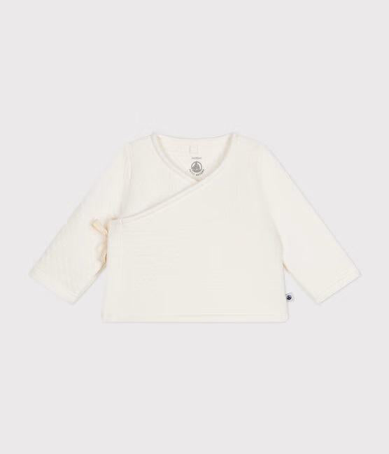 Scaldacuore bianco in tubique trapuntato e cotone A0B3R 01 PETIT BATEAU 