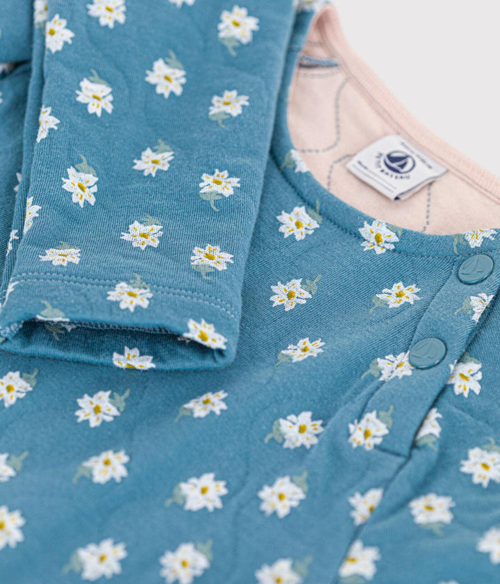 ABITO A FIORI A MANICHE LUNGHE IN TUBIQUE BAMBINA A08XW 01 PETIT BATEAU 