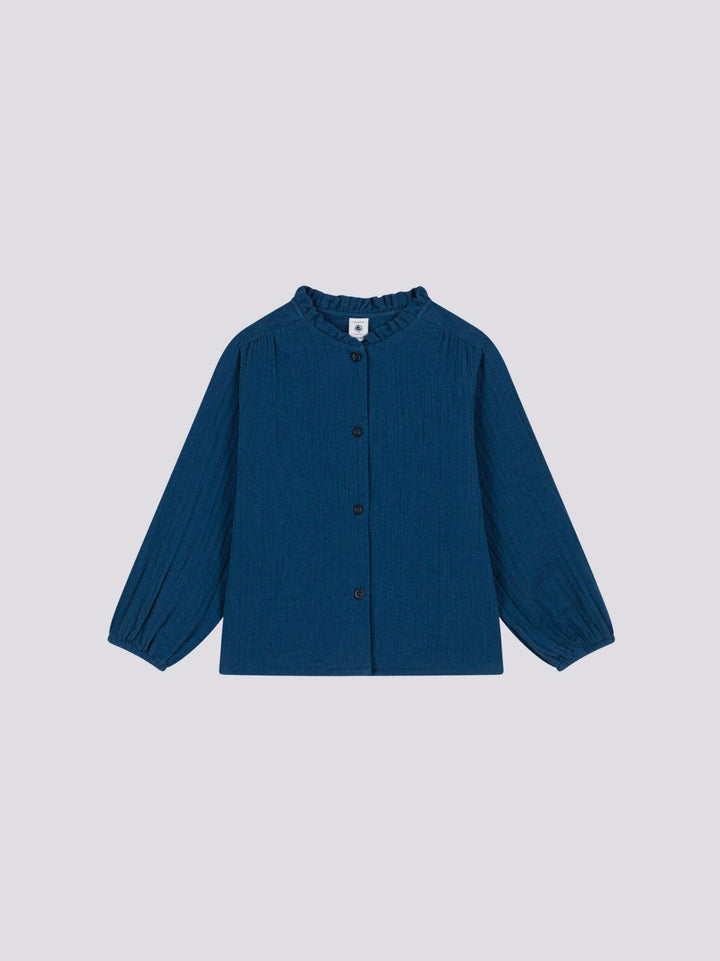 BLUSA IN GARZA DI COTONE BAMBINA A08H2 01 PETIT BATEAU 