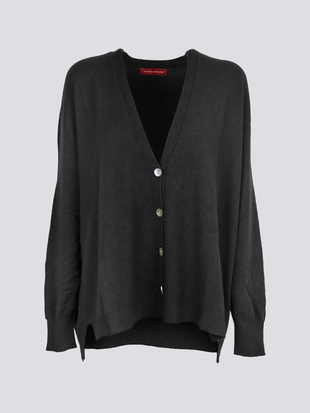 CARDIGAN OVER CON BOTTONI IN MADREPERLA NERO 0220/31 010 BIMOR 