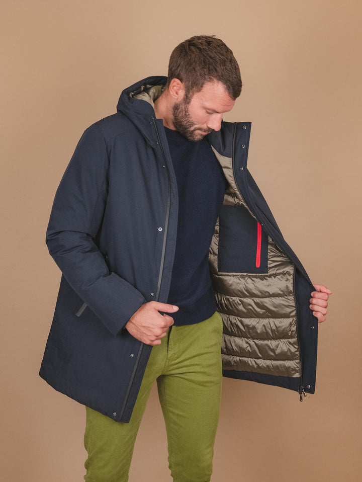 PARKA IMBOTTITO IN TESSUTO TECNICO BLU PARKA CITY DKNAV CANADIENS 
