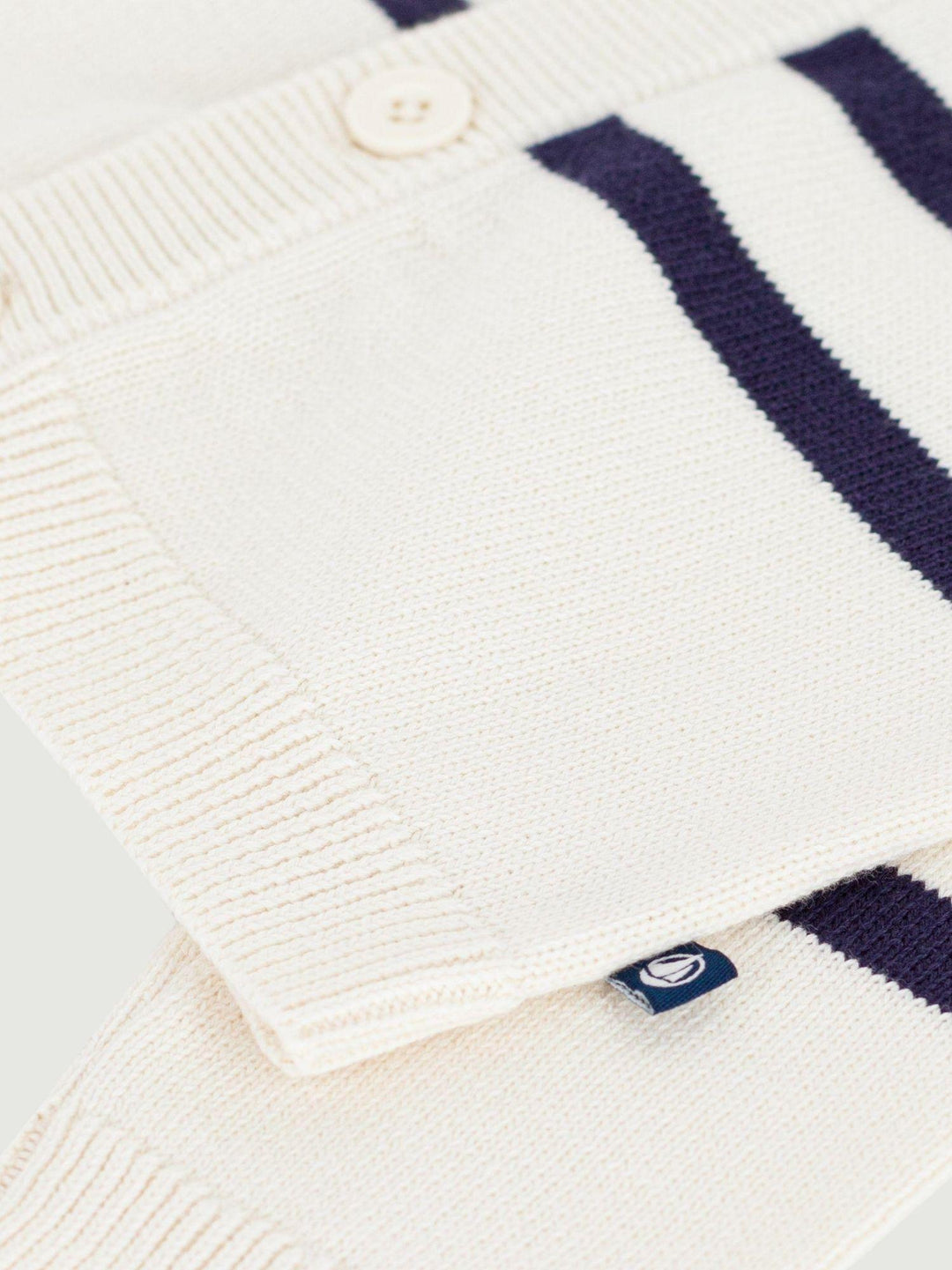 Cardigan a righe blu in cotone A0EZQ 01 PETIT BATEAU 