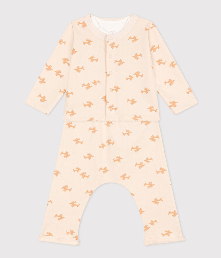 COMPLETO IN TESSUTO FELPATO CON STAMPA PER BEBÈ A087H 01 PETIT BATEAU 