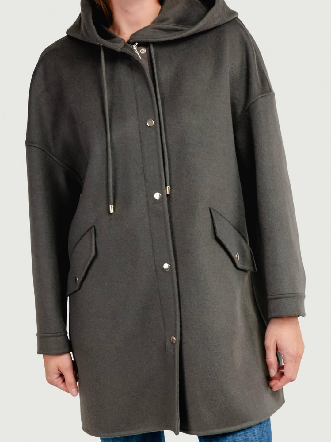 CAPPOTTO PARKA MICHELLE IN LANA VERDE MICHELLE GREEN ANDREA MORANDO 