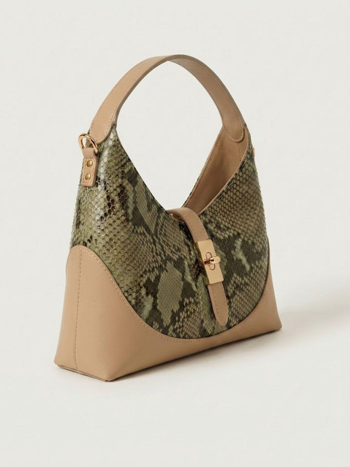 Borsa a spalla Elly in pelle di pitone verde ELLY-PITONE VERDE BIMOR 