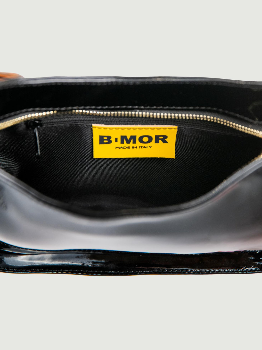 BORSA A SPALLA GLAMMY NERA IN PELLE VERNICE GLAMMY NERO BIMOR 