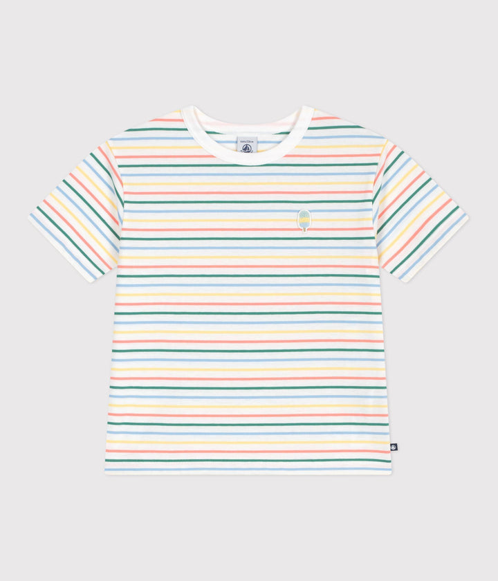 Marinière arcobaleno bambino con patch A0F66 01 PETIT BATEAU 