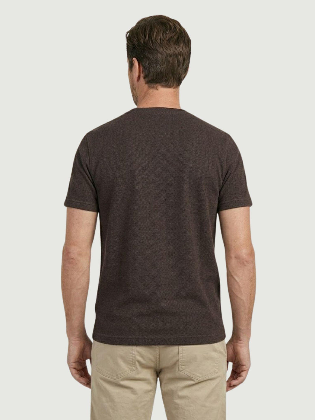T-shirt piquet in cotone moka 5800426 673 ANDREA MORANDO 