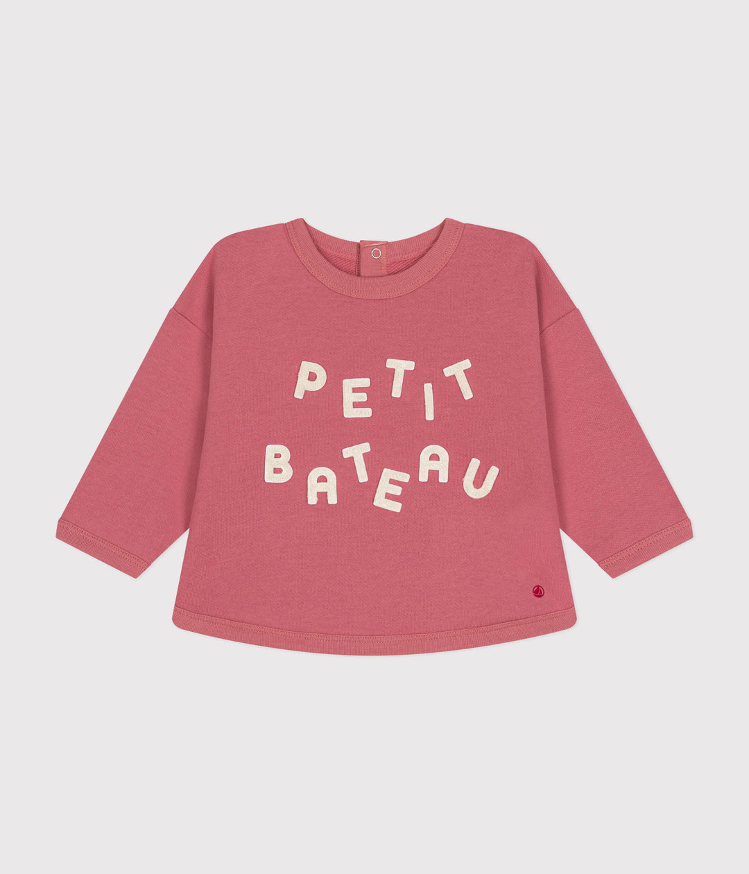 Maglia in tessuto felpato rosa A0B6Y 02 PETIT BATEAU 