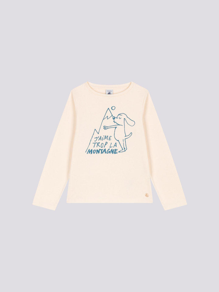 T-SHIRT MANICHE LUNGHE IN COTONE BAMBINA A08HF 03 PETIT BATEAU 