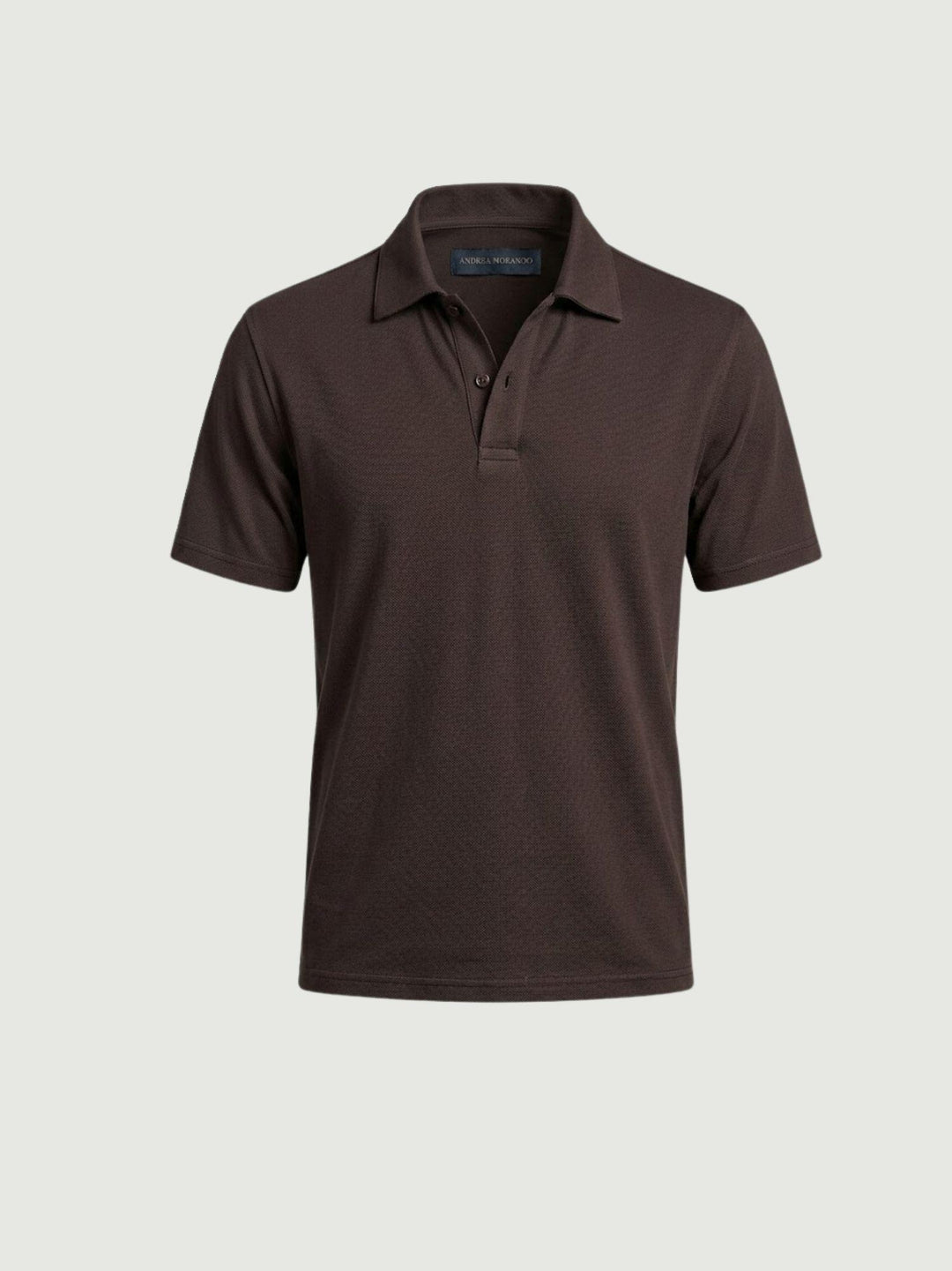 Polo classica in cotone fine moka 5985426 673 ANDREA MORANDO 