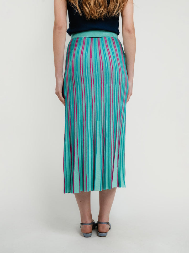 GONNA LUNGA IN MAGLIA MULTICOLOR TURCHESE 515TAIS633 TURCHESE ANDREA MORANDO 