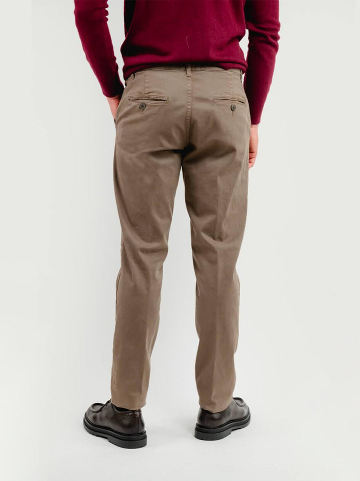 PANTALONE IN COTONE FANGO 7657TO TORTORA ANDREA MORANDO 