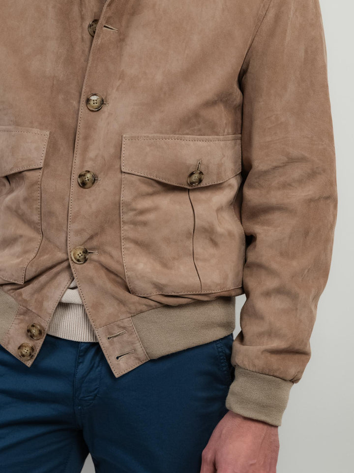 GIUBBOTTO IN CAMOSCIO BEIGE
