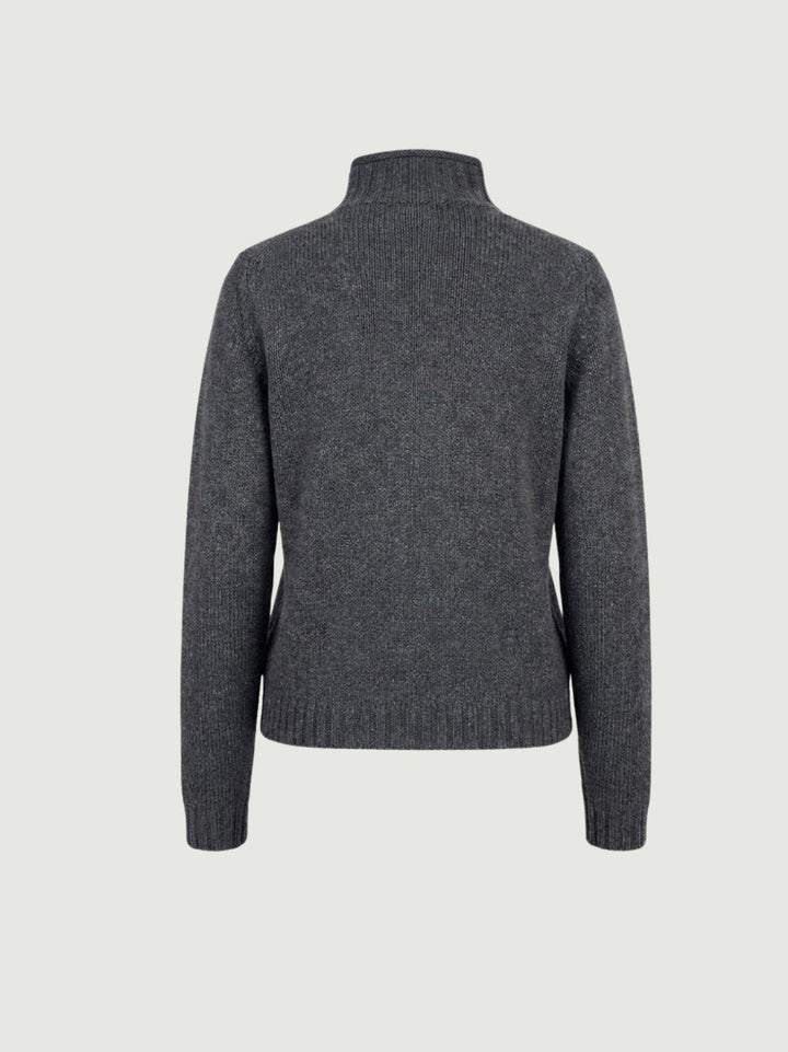 Maglia lupetto in lana antracite con trecce 14117LU MARENGO ANDREA MORANDO 