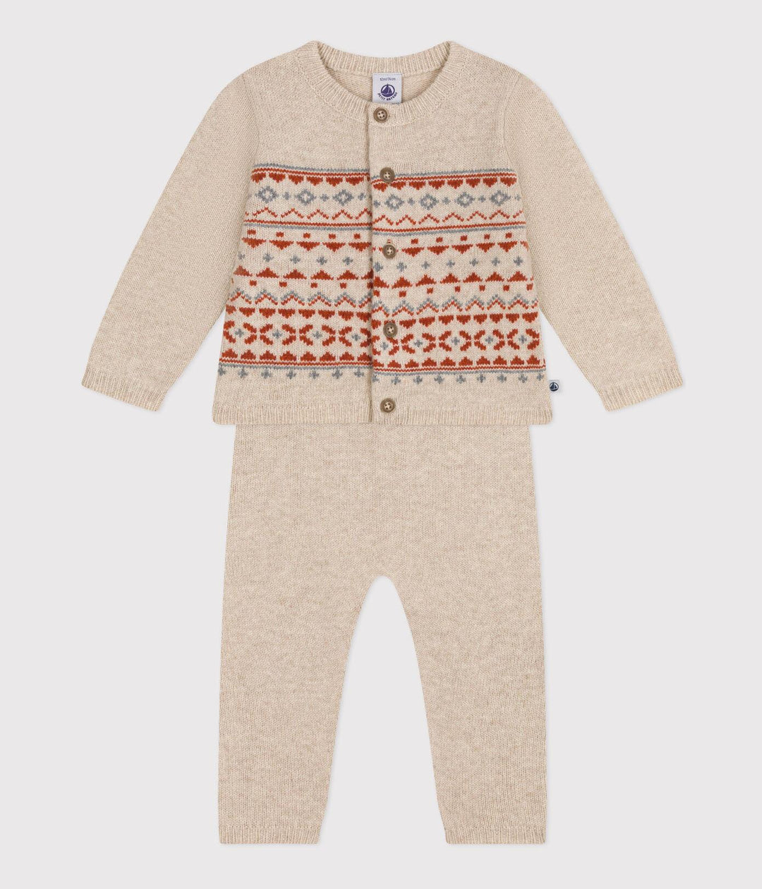 COMPLETO IN TRICOT JACQUARD PER BEBÈ A087Q 01 PETIT BATEAU 