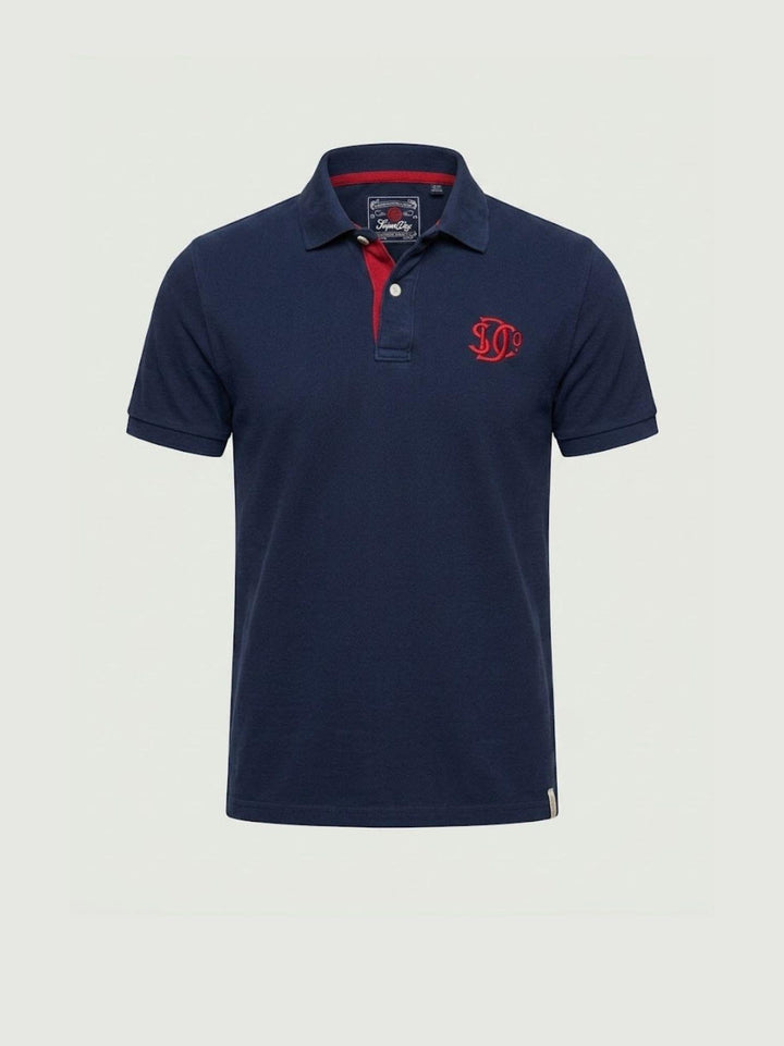 Polo piquet Monogram blu navy rosso M1110465A MZ9 SUPERDRY 