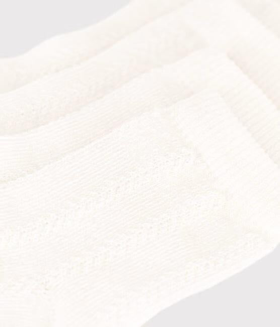 Set di 2 paia di calzini bebè in cotone lavorato bianco A0AZL 02 PETIT BATEAU 