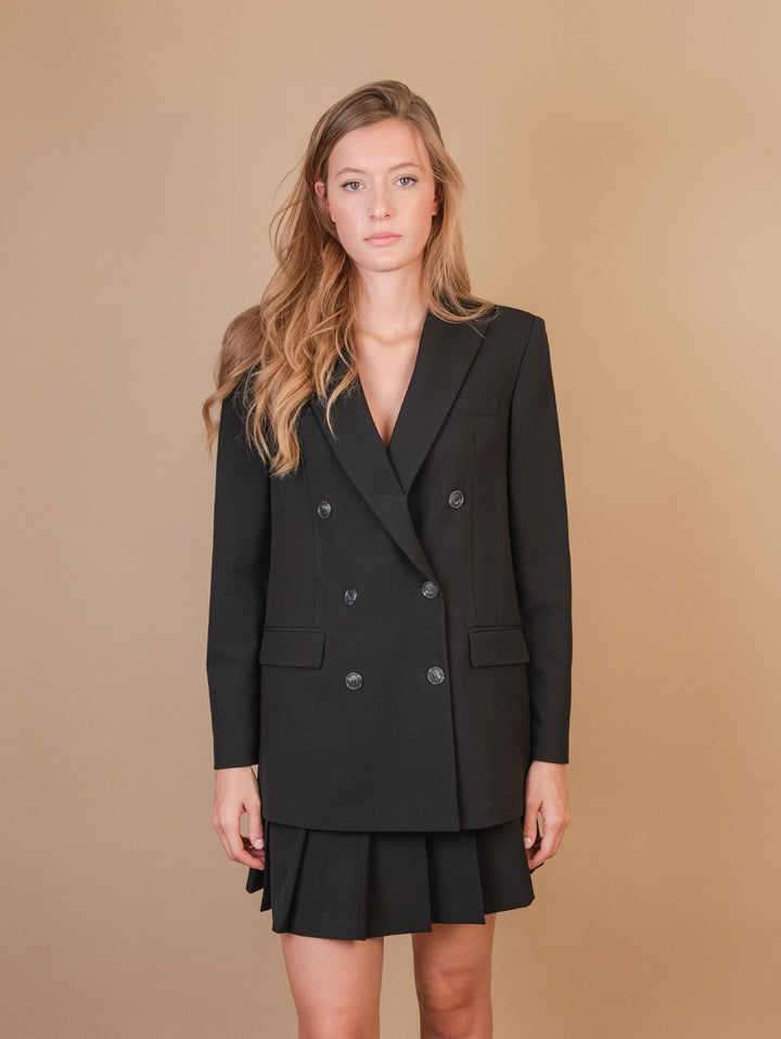 BLAZER DOPPIOPETTO IN TESSUTO NERO 3687/2733 001 ANDREA MORANDO 