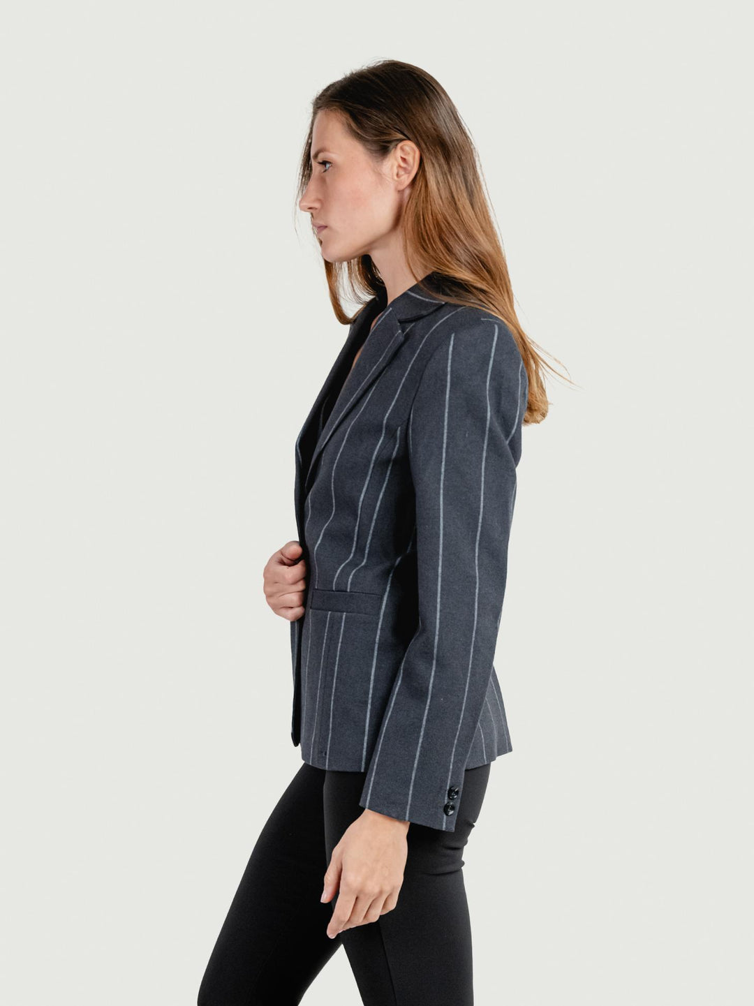 BLAZER MONOPETTO GESSATO GRIGIO ANTRACITE 565IRDI321 81 ANDREA MORANDO 