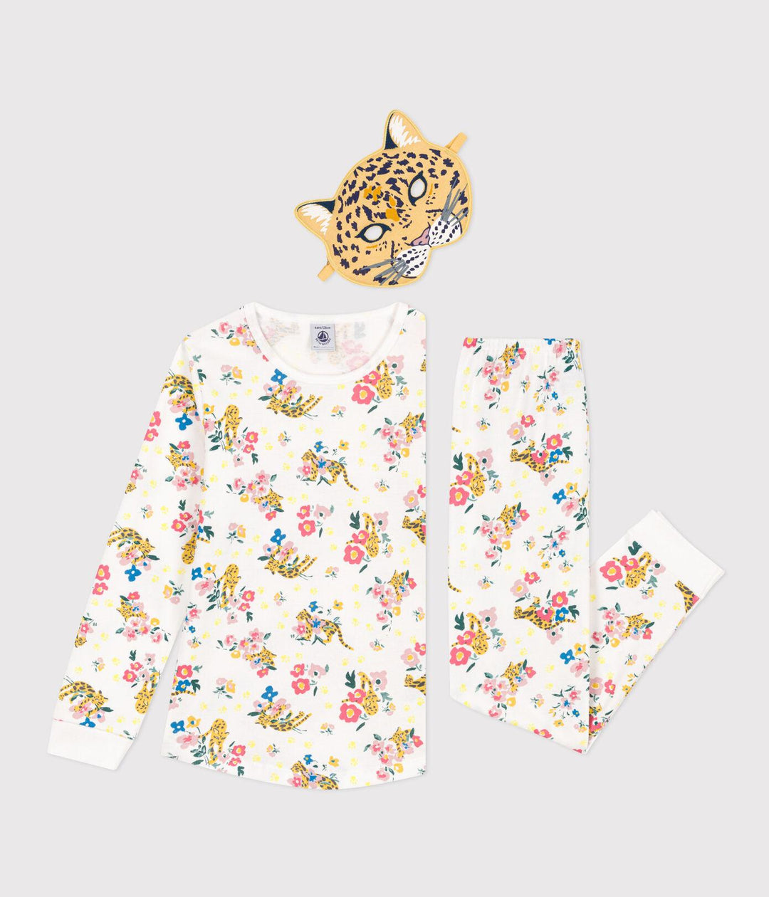 PIGIAMA BAMBINA FOSFORESCENTE IN COTONE A095B 01 PETIT BATEAU 