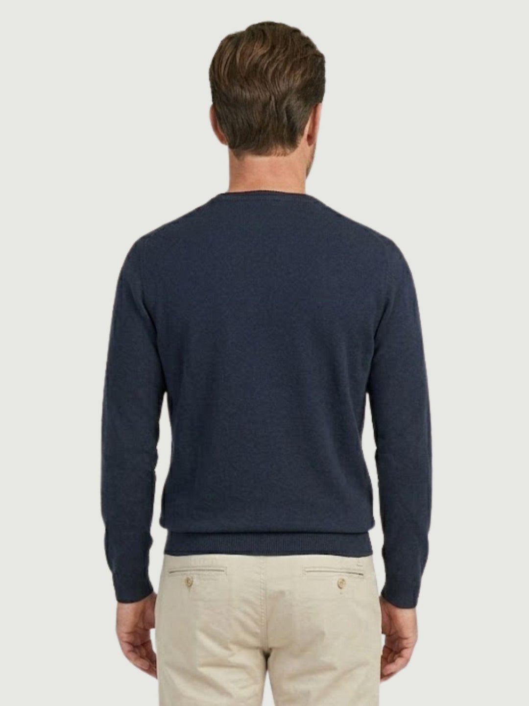 Maglia girocollo in cotone extrafine navy 5050126 220 ANDREA MORANDO 