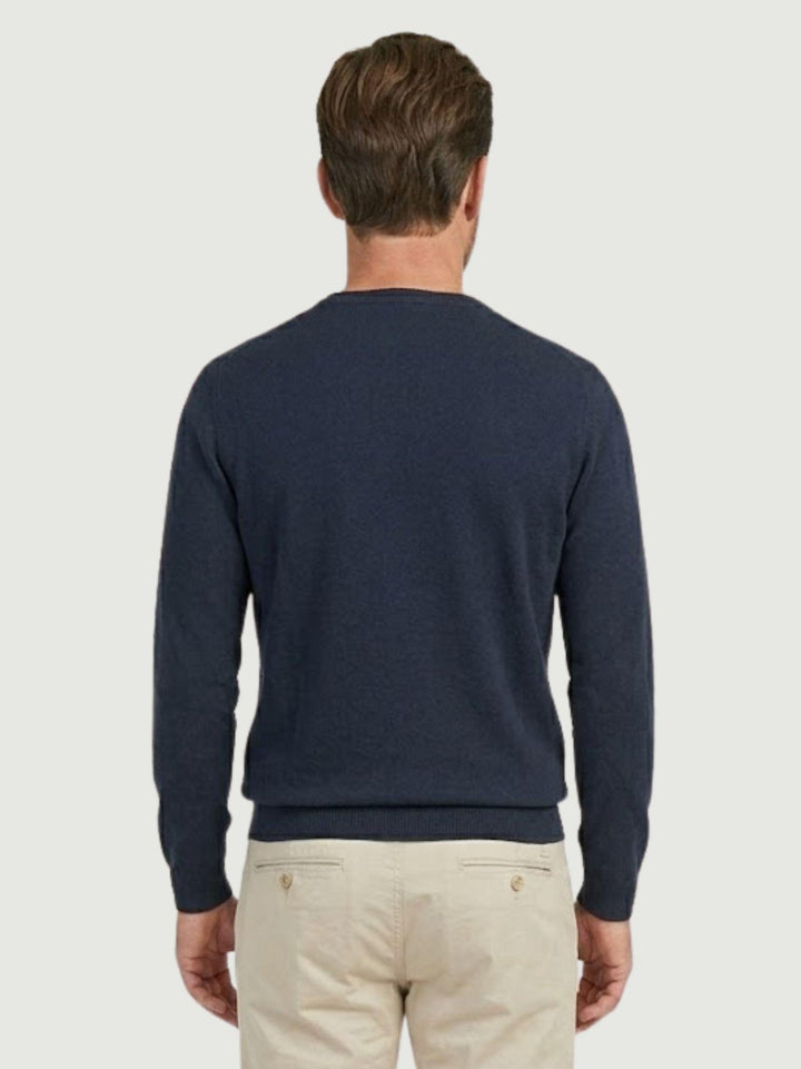 Maglia girocollo in cotone extrafine navy 5050126 220 ANDREA MORANDO 