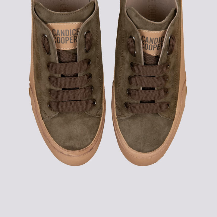 SNEAKER JANIS CHIC in camoscio VERDE MILITARE 2017965 021E10 CANDICE COOPER 