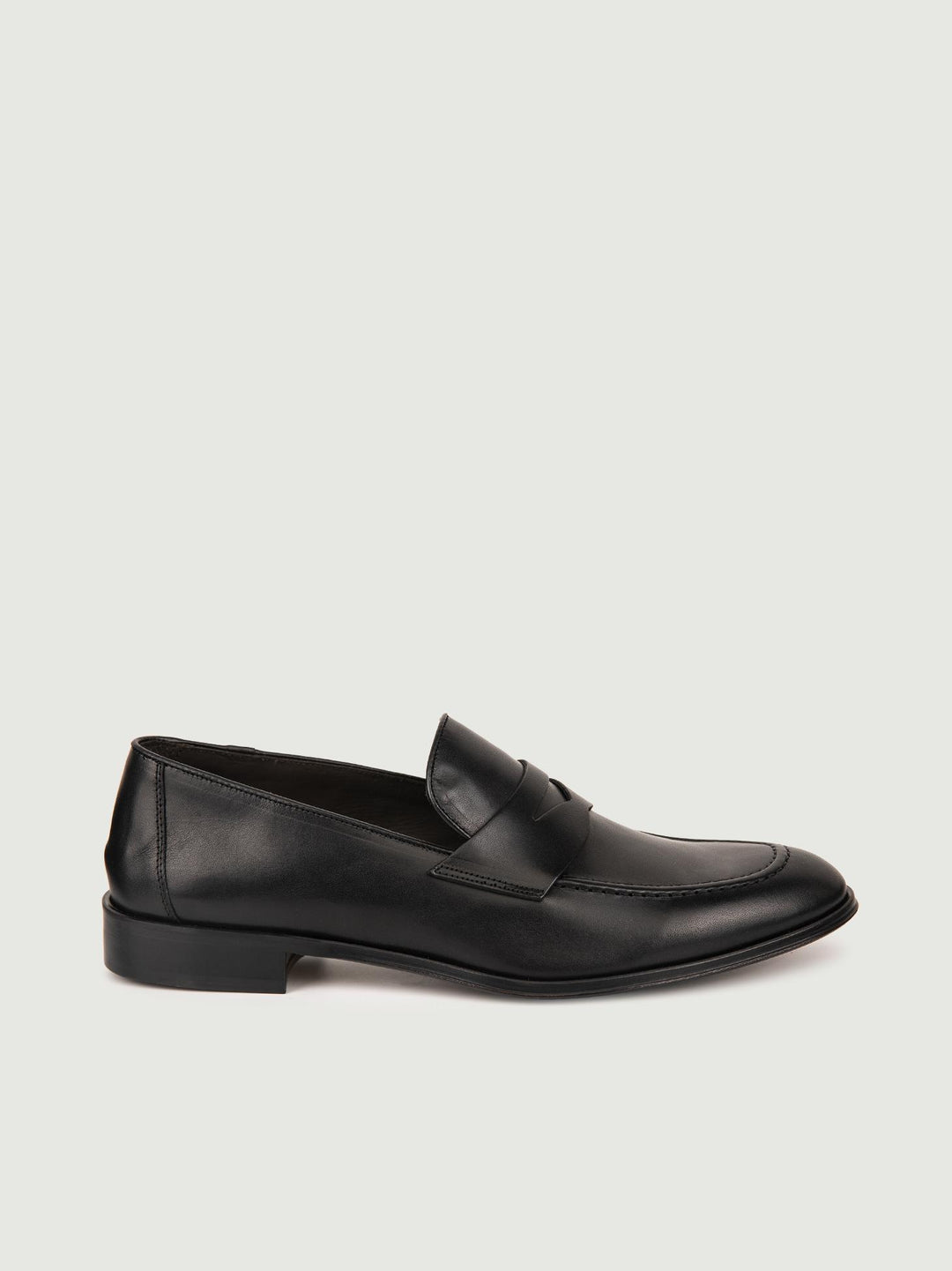 MOCASSINO IN PELLE CON PENNY 6487 NERO ANDREA MORANDO 