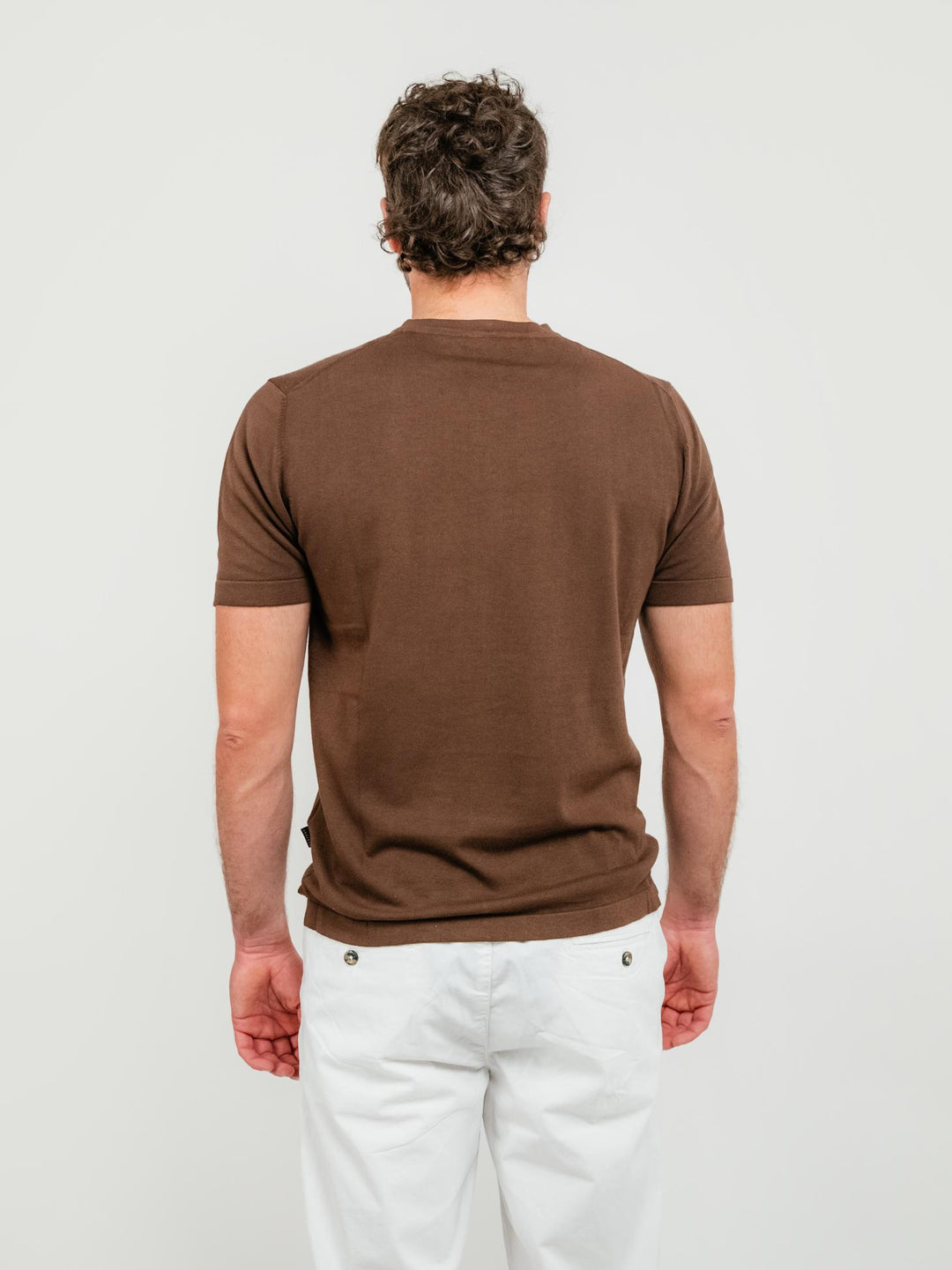 T-SHIRT IN MAGLINA DI COTONE MARRONE