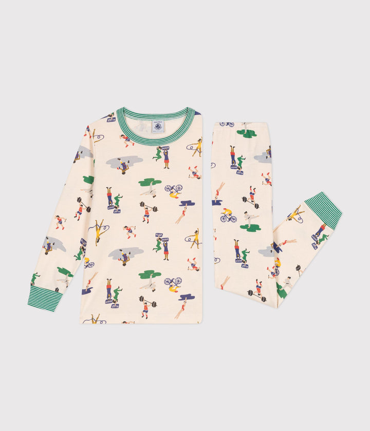 Pigiama in cotone con stampa multi sport bambino A0AU1 01 PETIT BATEAU 