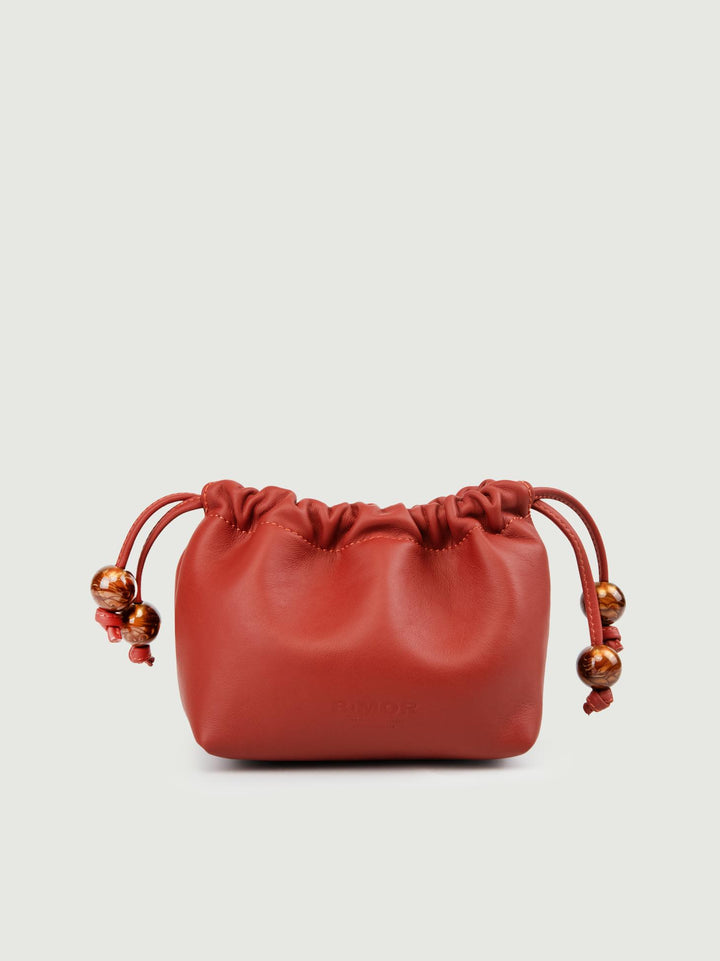 POCHETTE BON BON IN PELLE ARANCIONE BONBON MATTONE BIMOR 