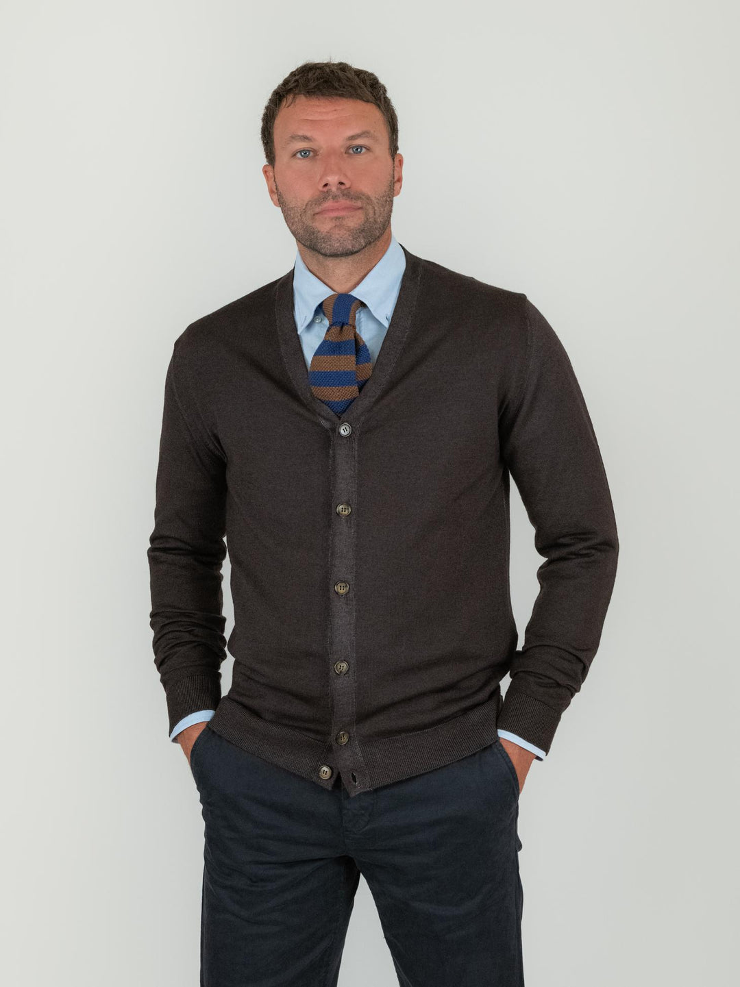 CARDIGAN IN LANA MERINO TESTA MORO 0006 33 FIESOLI DANIELE 