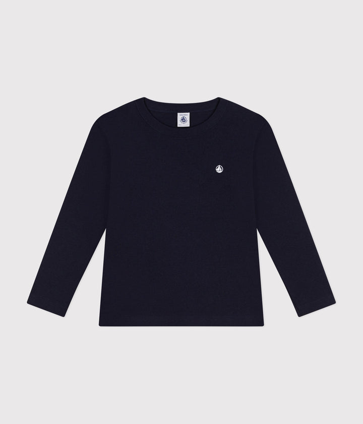T-shirt a maniche lunghe a costine blu A0BA4 02 PETIT BATEAU 
