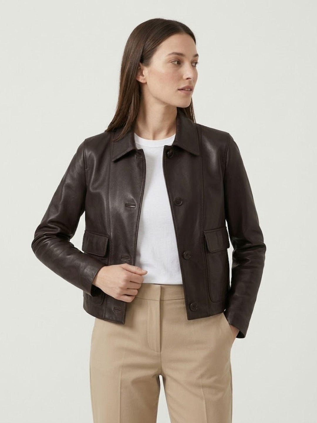 Giacca Malaga in nappa bonded marrone scuro MALAGA 06 JACK LEATHER 