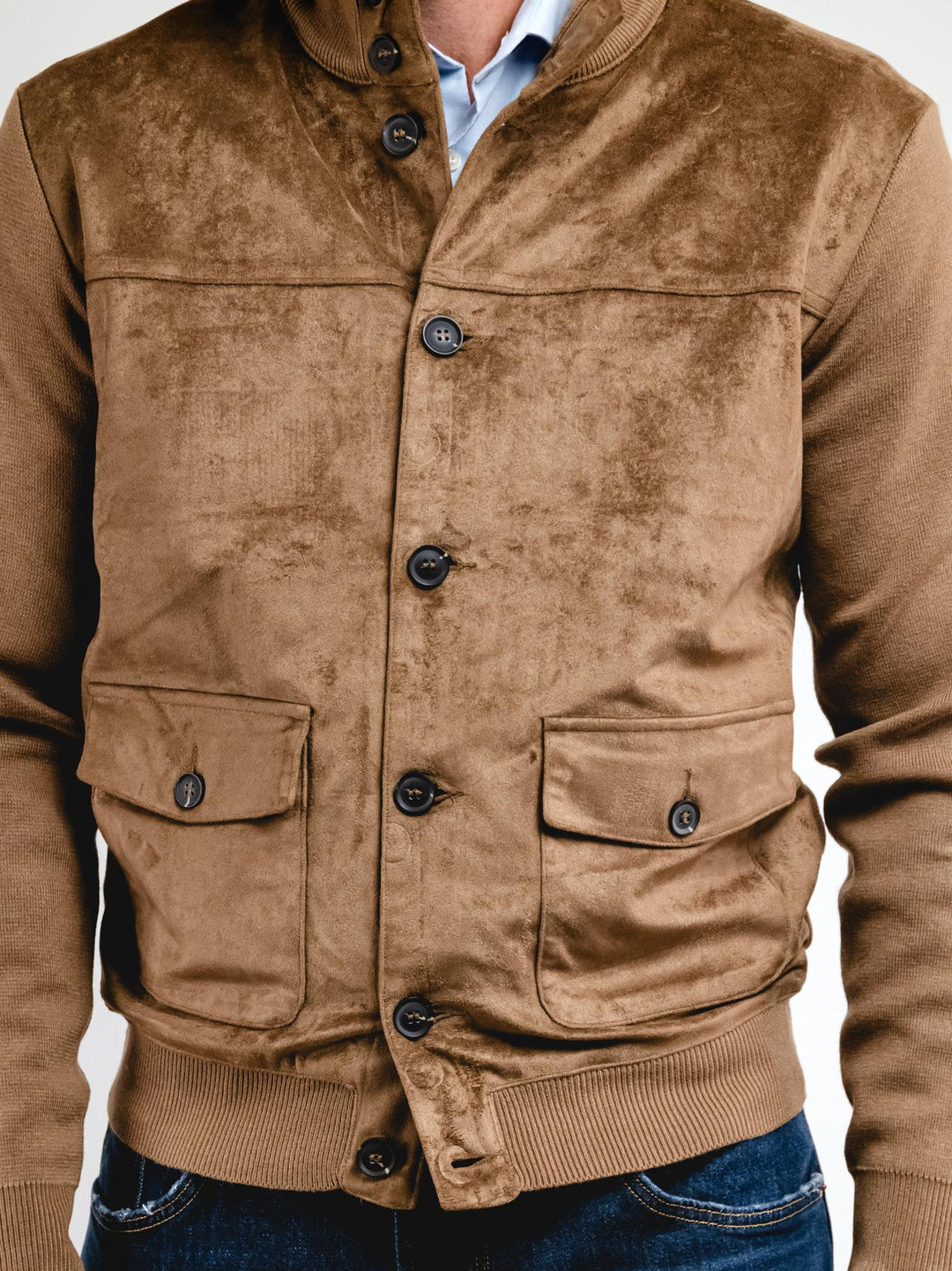 GIACCA IN MAGLIA E ALCANTARA CAMMELLO 4057225 604 ANDREA MORANDO 