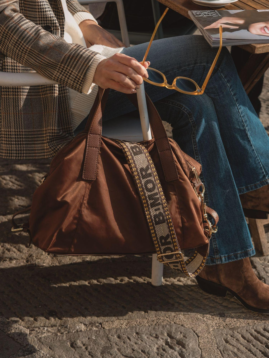 SHOPPER IN NYLON MARRONE CARRY CARRY MARRONE BIMOR 