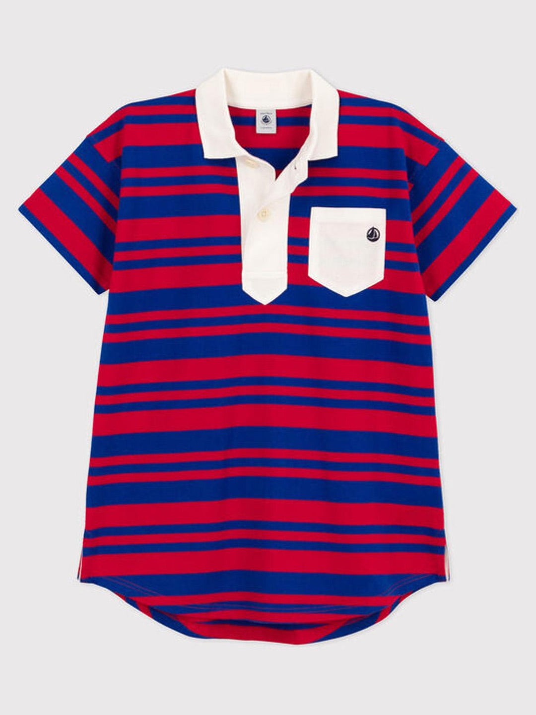Abito a righe a maniche corte in cotone bambina A06NT 01 PETIT BATEAU 