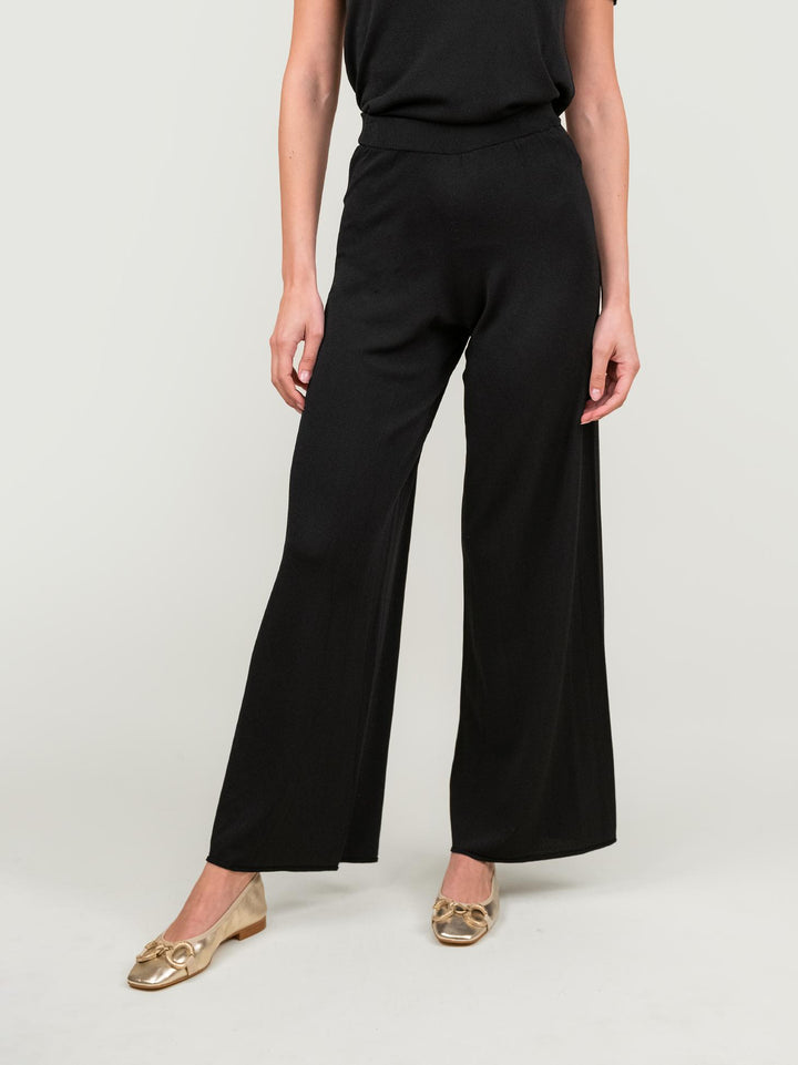 PANTALONE IN MAGLIA NERO 2670 NERO ANDREA MORANDO 