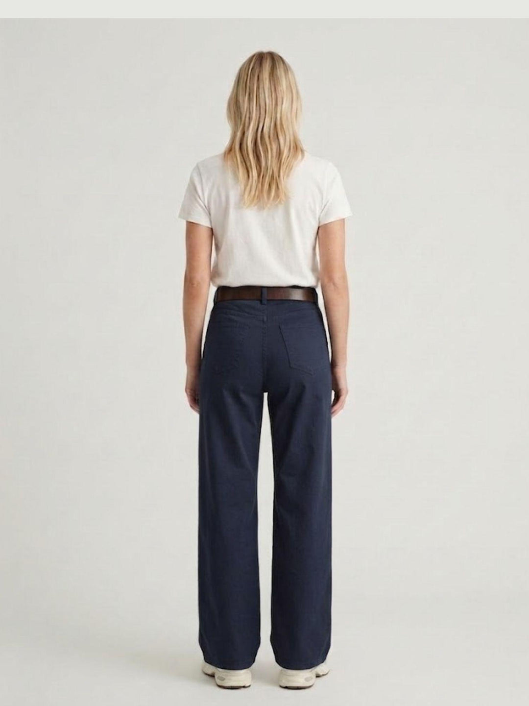 Pantalone a palazzo gamba ampia in cotone blu 5546 BLU ANDREA MORANDO 