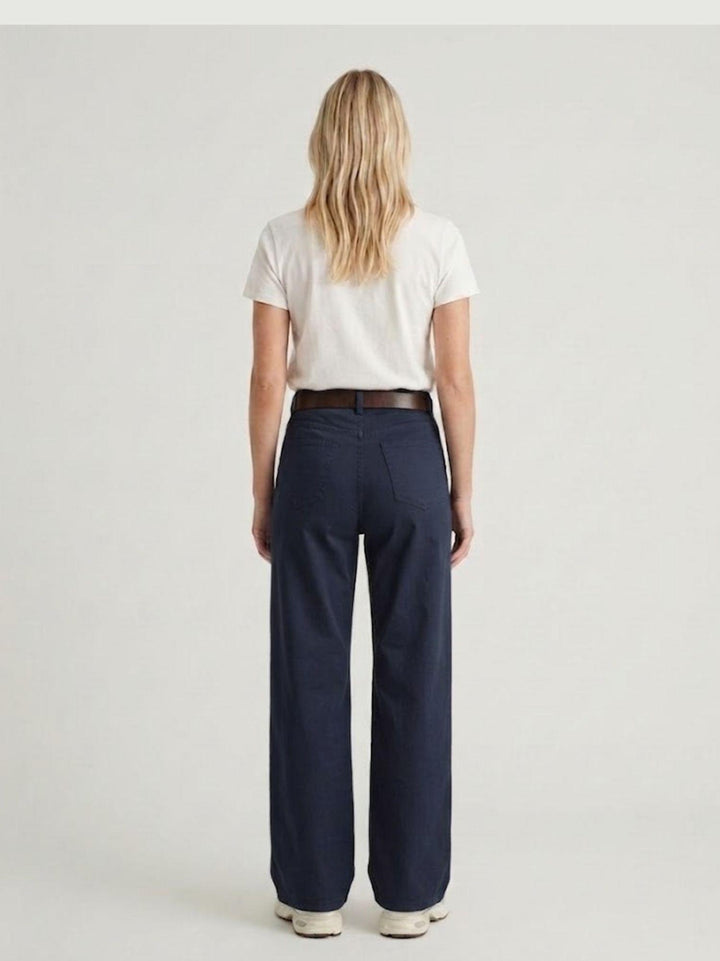 Pantalone a palazzo gamba ampia in cotone blu 5546 BLU ANDREA MORANDO 