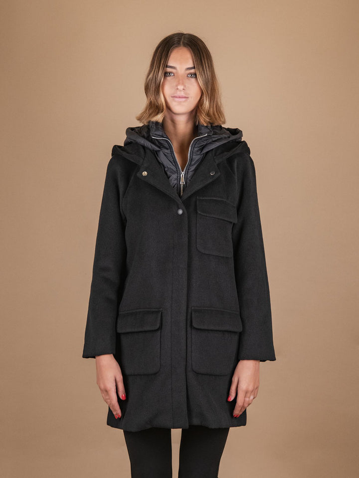 PARKA CON IMBOTTITURA ESTRAIBILE IN TESSUTO NERO 869D NERO ANDREA MORANDO 