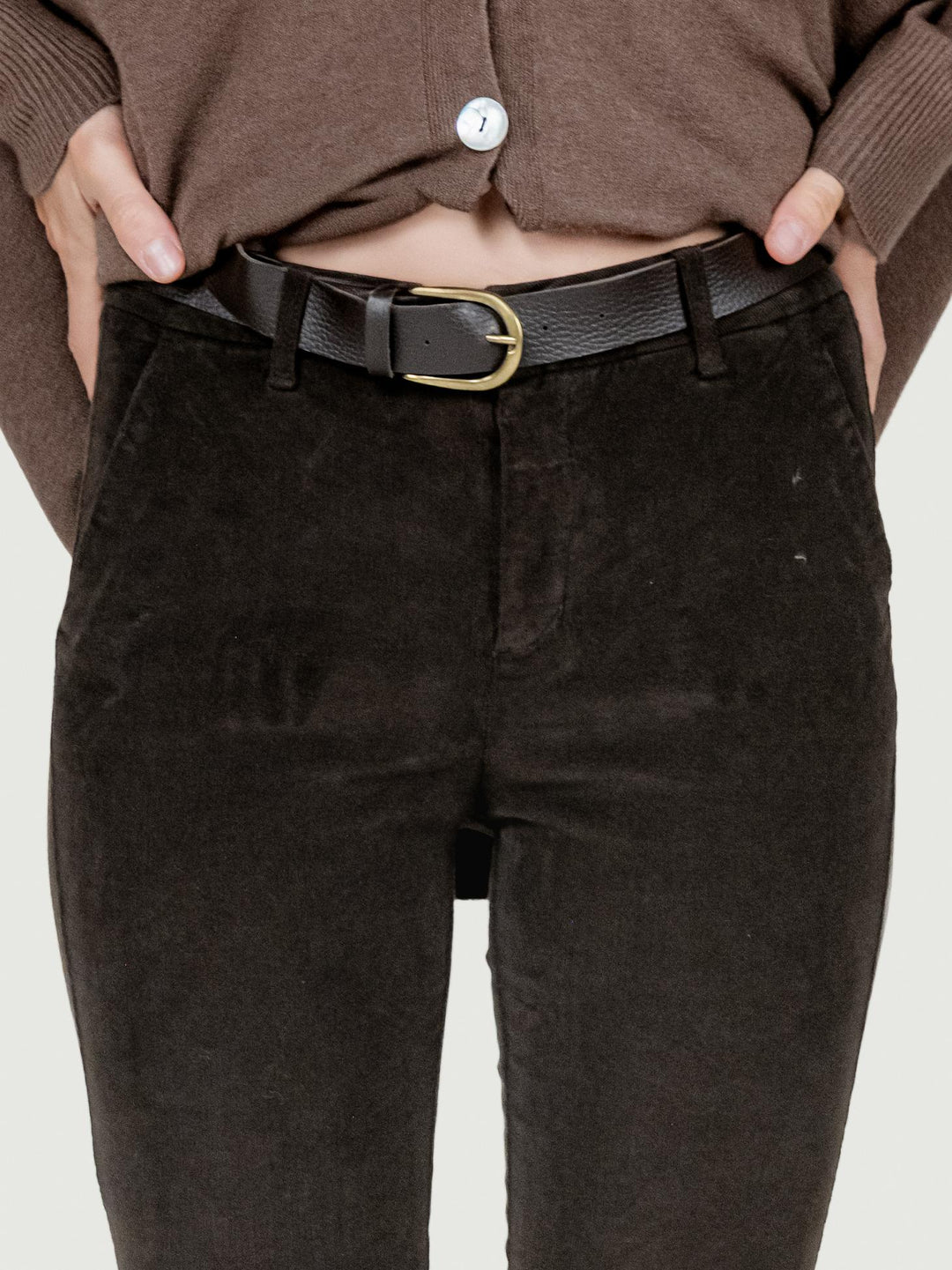 PANTALONE A TROMBETTA MORO IN VELLUTO 824W21 MORO ANDREA MORANDO 