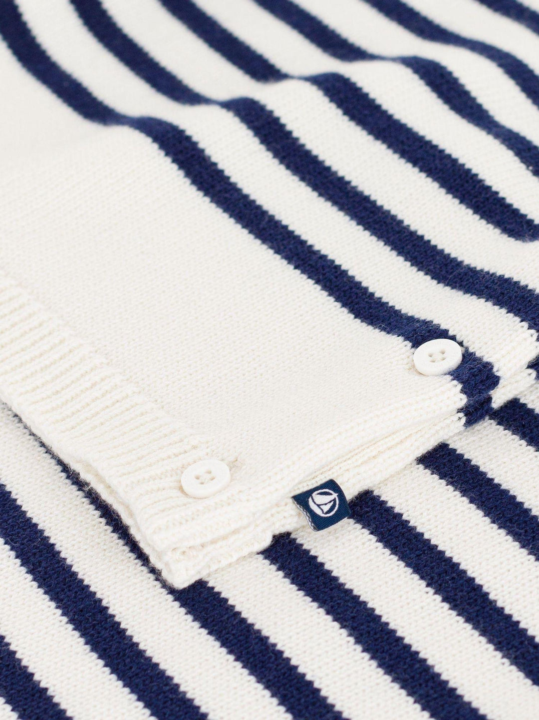 Completo 2 pezzi in maglia a righe marinière neonato A0ECR 01 PETIT BATEAU 