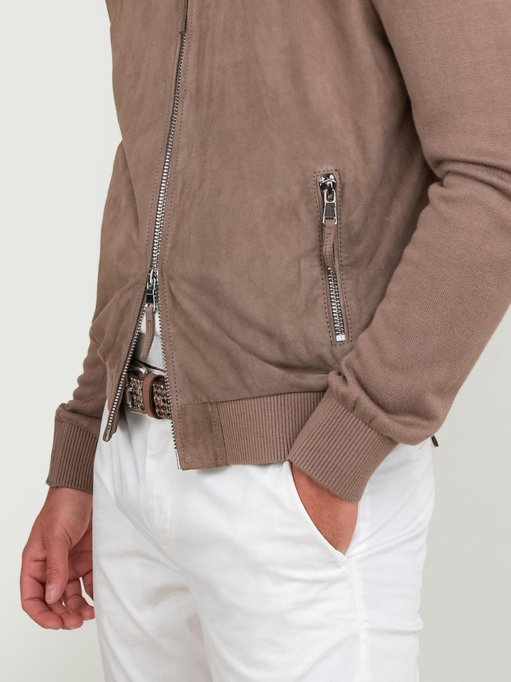 GIACCA LEGGERA IN PELLE E MAGLIA TON SUR TONE DEREK KNIT 85 JACK LEATHER 
