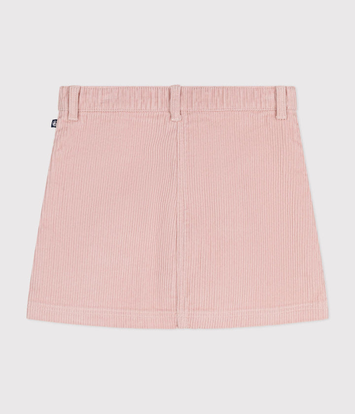 Gonna rosa con tasche in velluto bambina A0BUK 01 PETIT BATEAU 