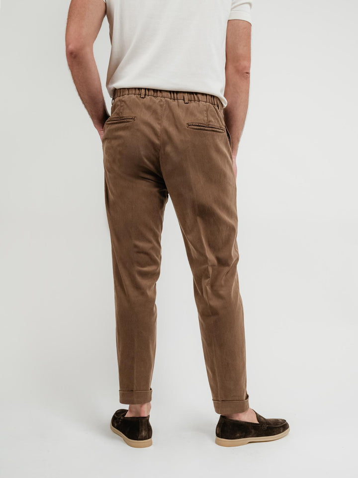 Pantalone in cotone con coulisse bruciato