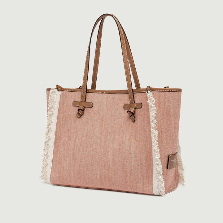 BORSA SHOPPING MARCELLA IN TESSUTO ROSA CON FRANGE BS 9060/24PE BCHJNS 667 GIANNI CHIARINI 