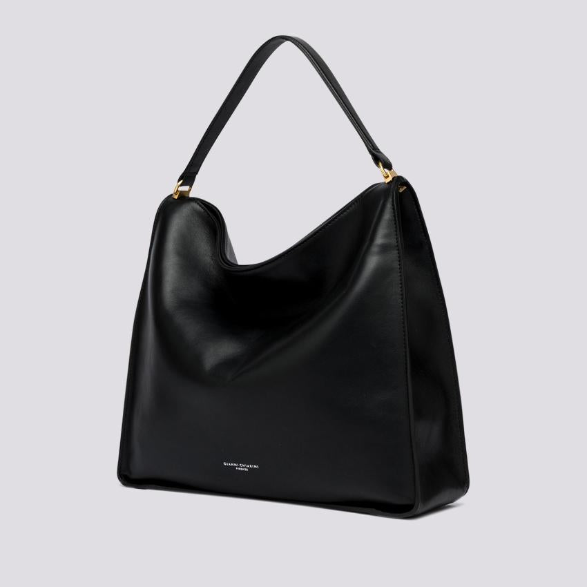 BORSA A SPALLA RENè IN NAPPA NERA BS 8902 LUSH 001 GIANNI CHIARINI 