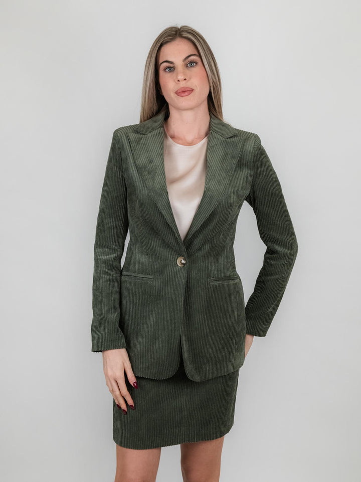 BLAZER VELLUTO VERDE A COSTE GIA5455 SALVIA ANDREA MORANDO 